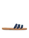 Flache Sandalen für Damen in Blau Farbe