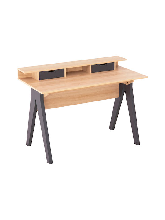 Birou Rexin Din Lemn Sonama-Gri 120x59x75cm