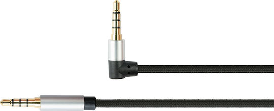 Python Καλώδιο Ήχου 3.5mm male - 3.5mm male Μαύρο 0.5m με Επίχρυσους Ακροδέκτες GC-M0231
