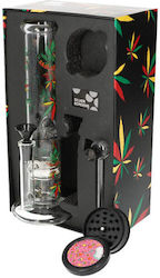Комплект Бонг "Rasta Leaf" Бонг Гриндер Тръбни Екрани Комплект Бонг "Rasta Leaf" Бонг Гриндер Тръбни Екрани