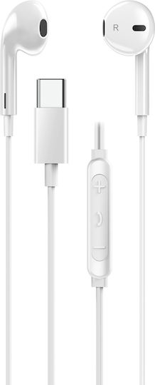 Genius 31710030401 In-ear Handsfree Ακουστικά με Βύσμα USB-C Λευκό