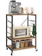HomCom Metallic Kitchen Trolley 3 Tiers Gray 60x40x84cm