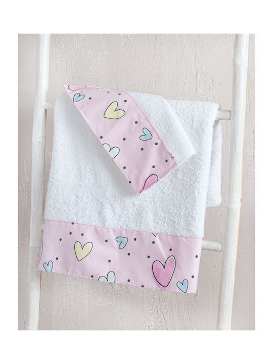 Rythmos Set of baby towels 3pcs Pop Hearts Whit...