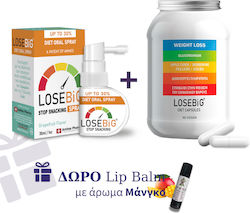 Losebig Spray Nahrungsergänzungsmittel Gewichtsverlust Grapefruit 30ml & Losebig 500mg Besondere Nahrungsergänzungsmittel 90 Stücke Apfelessig