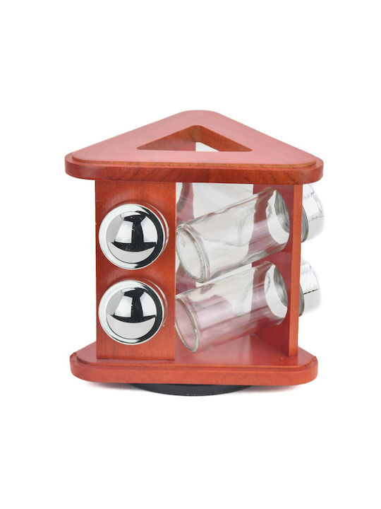 Galifas Glass Tabletop Rotating Spice Rack Brown 6pcs