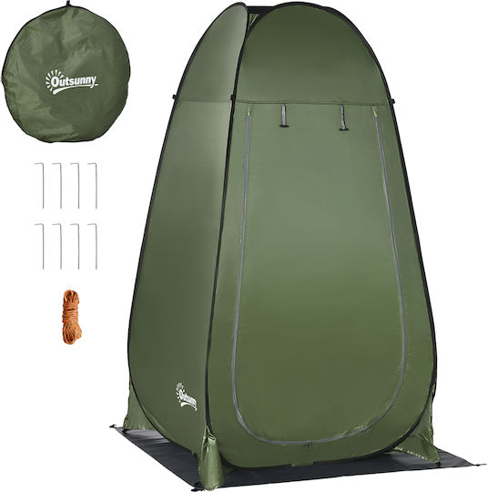 Outsunny Summer Camping Tent Pop Up Toilet Green 126x124x189cm