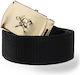 Black Firefighter Golden Buckle Belt