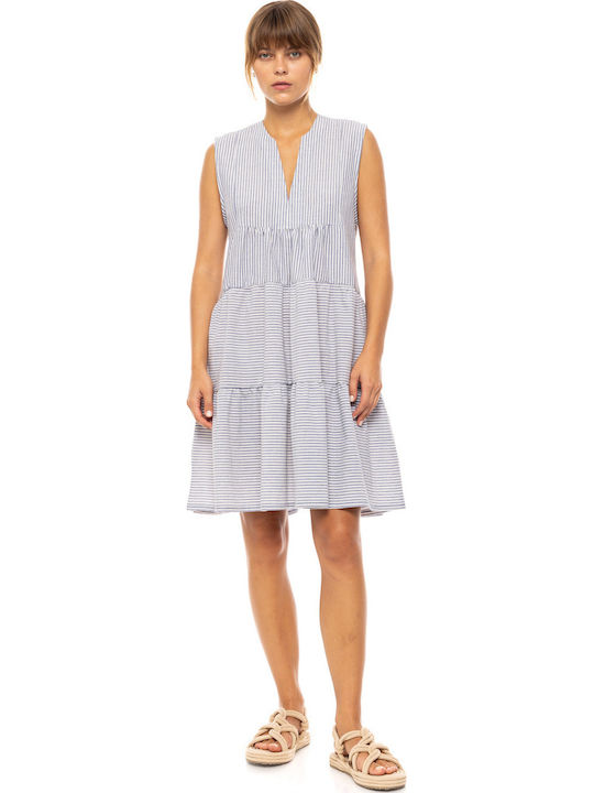 Women's Beachwear Pink Label Denim Stripe Viscose Sleeveless