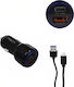 Leewello Auto-Ladegerät 38W mit Anschlüssen: 1xUSB 1xType-C Schwarz Farbe