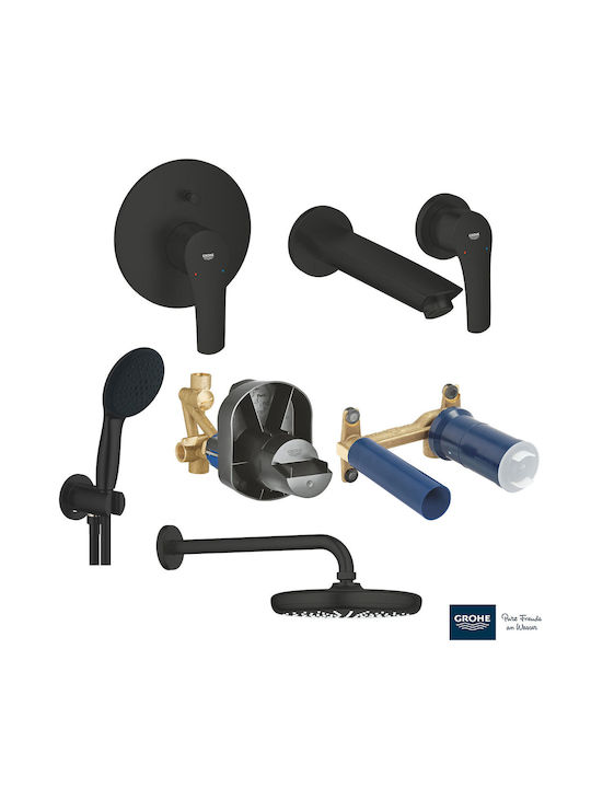 Grohe Μίκτης Μπαταρίας Εντοιχισμού για Νιπτήρα Μαύρος