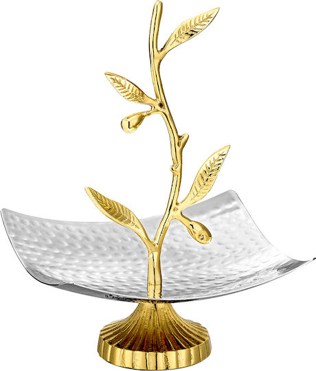 Capolavoro Round Aluminum Decorative Platter Gold 18x18x12cm