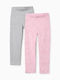 Kids Leggings Set Long Pink-Grey