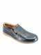 Leder Herren Mokassins in Blau Farbe