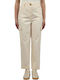 Women's Fabric Cargo Trousers Ecru