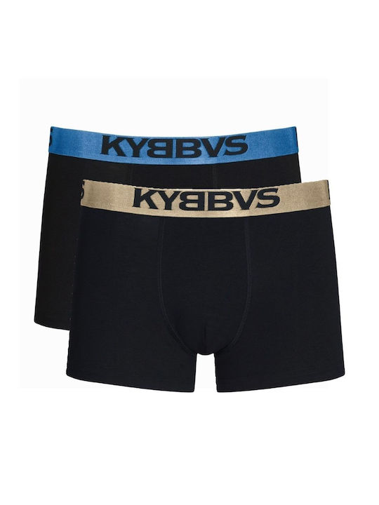 Kybbvs Herren Boxershorts BLUE/GOLD 2Packung