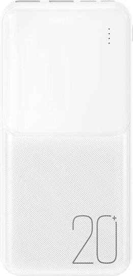 XO PR252 Power Bank 20000mAh με 2 Θύρες USB-A Power Delivery / Quick Charge 2.0 Λευκό
