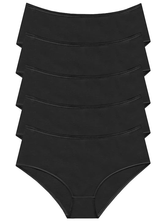 Hohe Taille Damen Slip MultiPack Schwarz