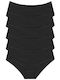 Hohe Taille Damen Slip MultiPack Schwarz