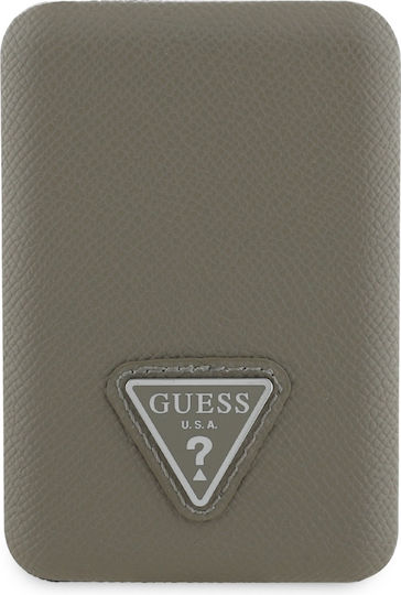 Guess Grained Triangle Logo MagSafe Power Bank 5000mAh 15W with USB-C Power Delivery Brown