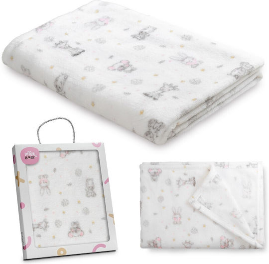 Interbaby Κουβέρτα Ισπανίας Αγκαλιάς & Λίκνου Koala Λευκή 80x110εκ.