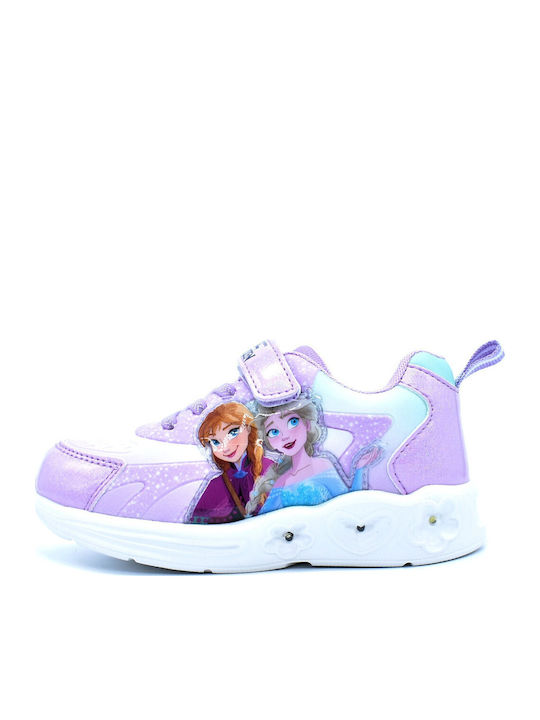 Παιδικά Sneakers με Σκρατς & Φωτάκια Μωβ