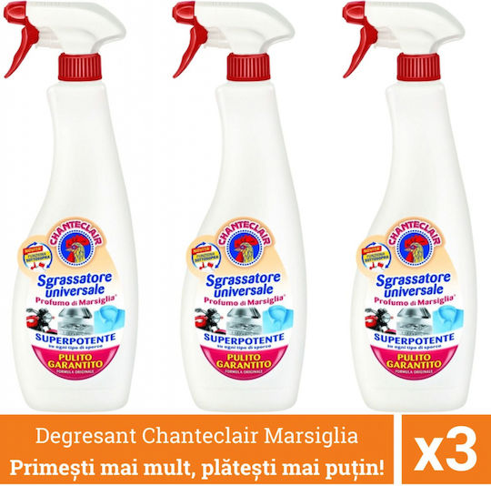 Promo Pack 3 X Chanteclair Universal Degreasing Detergent Marseille Spray 600 Ml