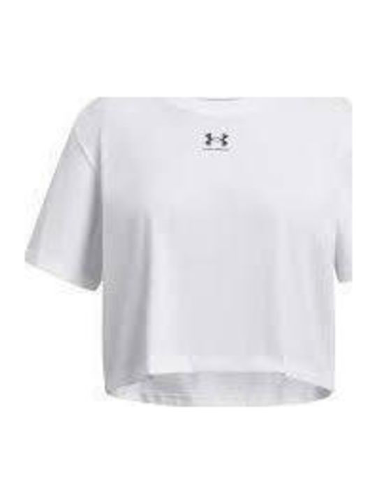 Under Armour Kinder-Crop-Top Kurzarm Weiß