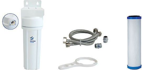 Proteas Filter PFU3- Water Filtration System Single Under Sink Micron ½" with Replacement Filter Activated Carbon CTO/ECO-CBVOC1 EW-013-0509