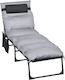 Outsunny Foldable Metallic Beach Sunbed Gray with Pillow 58x189x32.5cm