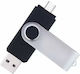 Siks Memory Stick 32 Gb 2 În 1 Usb 2.0 Type-c 360° Rotativ Impermeabil Compatibil Smartphone-uri Calculatoare Tablete Alte Dispozitive Port Usb Type-c Compatibilitate Otg Viteză Mare Gri Negru