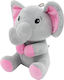 2-in-1 Plush Toy Balloon Weight Elephant Pink Ears Loop 21cm 170g