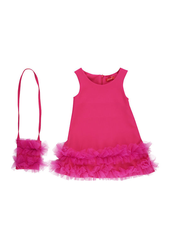 Rochie Fete Fără Mâneci Din Tulle Fuchsia