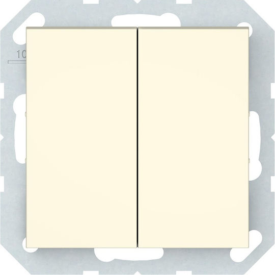 Harry Potter Waterproof Recessed Wall Switch Double Without Frame Ecru