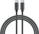 Recci USB 2.0 Cable USB-C male - USB-C 100W PD Μαύρο 1.2m RS08CC