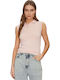 Women's Sleeveless Polo Blouse Pink