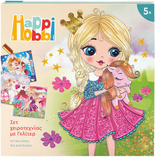 HappiHobbi Ζωγραφική Σετ Χειροτεχνίας Art Glitter Fantasy για Παιδιά 5+ Ετών