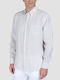 Long-sleeved Linen Shirt Striped White/Beige