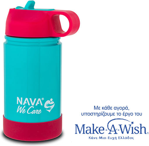 Stainless Steel Thermos Bottle 360ml "we Care" Nava Turquoise 10-016-030