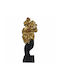 Decorative Polyester Figure Woman Roses Black Gold Color 13x7.5x29.5cm Ankor Ankor 844371