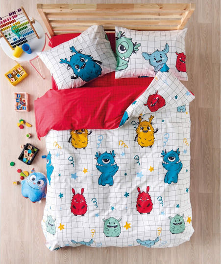 Kentia Mostro Kids Cotton Pillowcase Set 52x72cm Blue