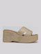 Women's Synthetic Leather Platform Shoes Gold