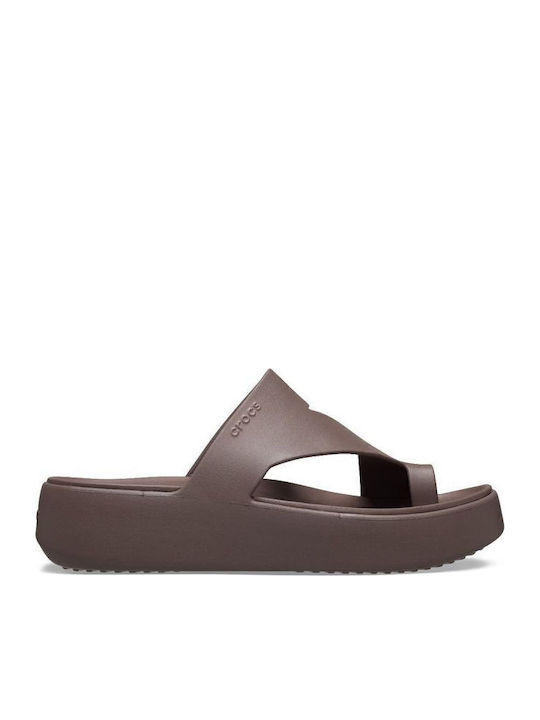 Crocs Getaway Women's Platform Flip Flops Brown