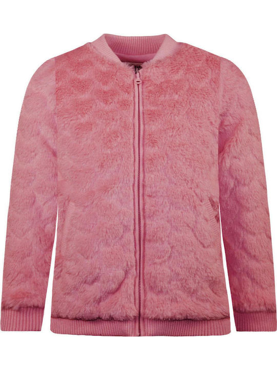 Kinderstrickjacke Pelz fuchsia Hearts