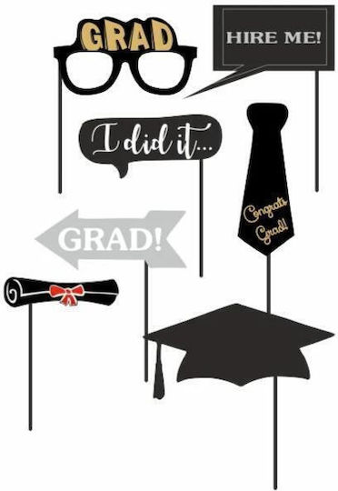 Photo Booth Props Graduation Mix – 7 Τεμάχια