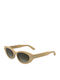 Calvin Klein Women's Sunglasses with Beige Horn-Rimmed Frame and Grey Gradient Lenses CK25502S 209