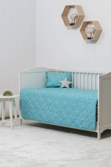 Viokarpet Elektrische Gitarren Kinder Steppdecke Einzeln mit Kissenbezug Blue 160x240cm 67939