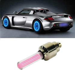 Set 2 Pink Led Valve Caps Light Motion Sensor