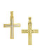 Senzio Belibasakis Men's Gold Cross 14K Double Sided with the Crucified