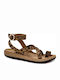 Leder Flache Sandalen für Damen Anatomisch in Braun Farbe