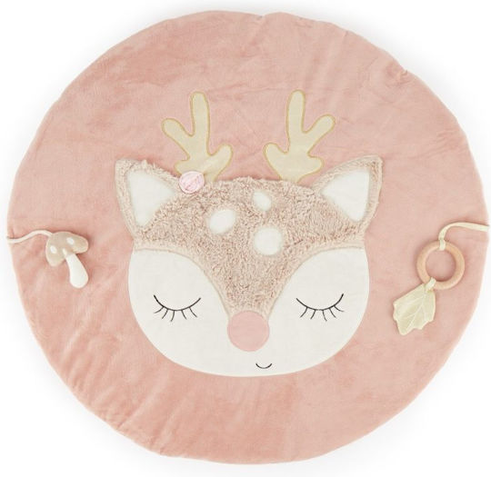 Bieco Kinder Teppich Rosa Rund mit Durchmesser 70cm
